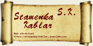 Stamenka Kablar vizit kartica